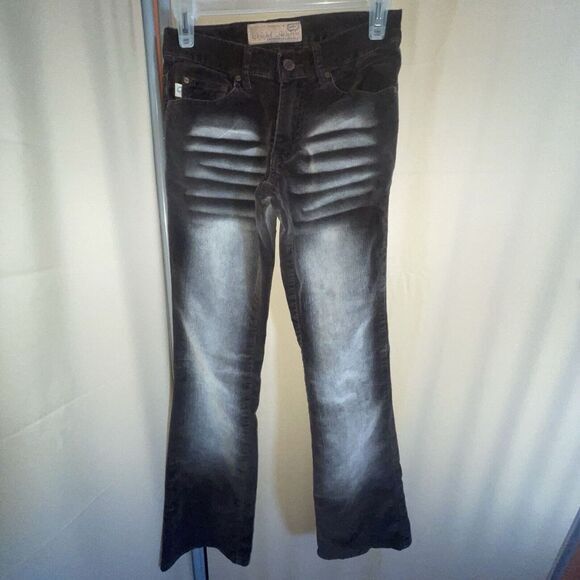 Crest Jeans Denim Wear Brown Distressed Corduroy Flare Leg VTG Sz W‎ 1/2 Womens - Picture 1 of 4